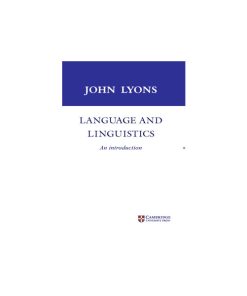 کتاب Language and Linguistics
